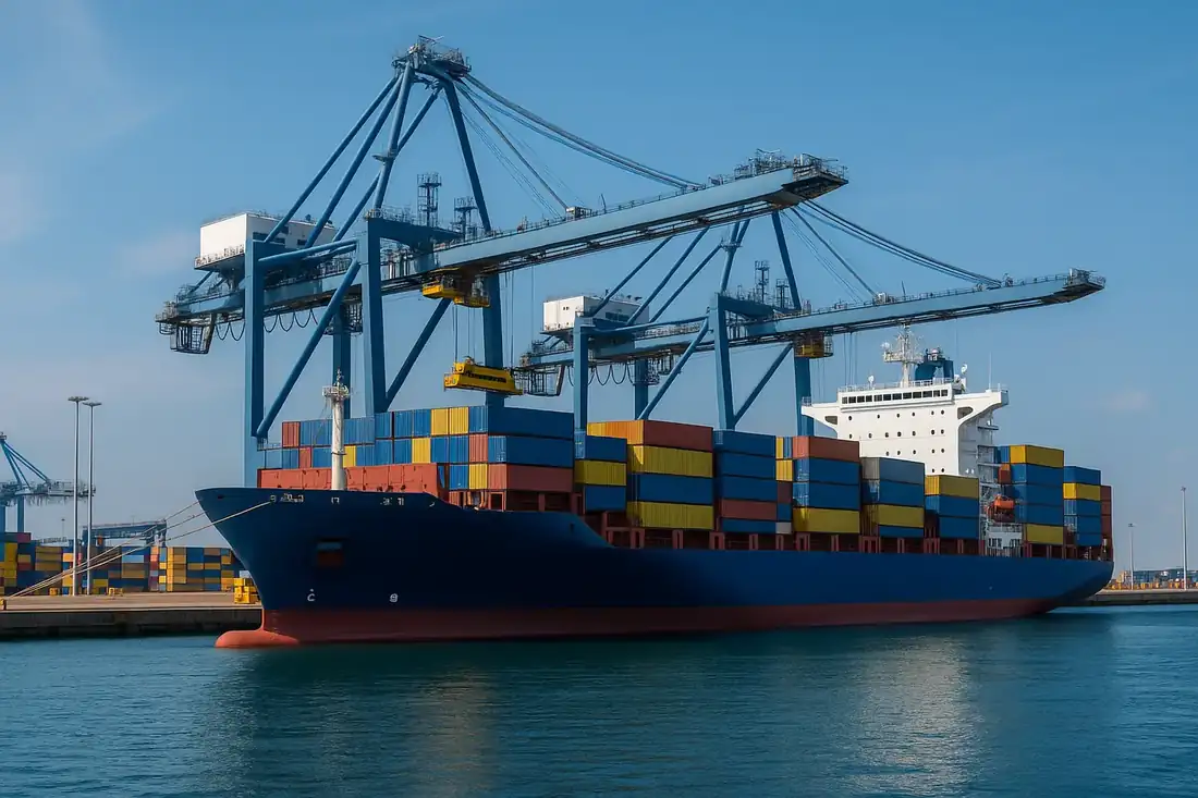 Container ship illustration